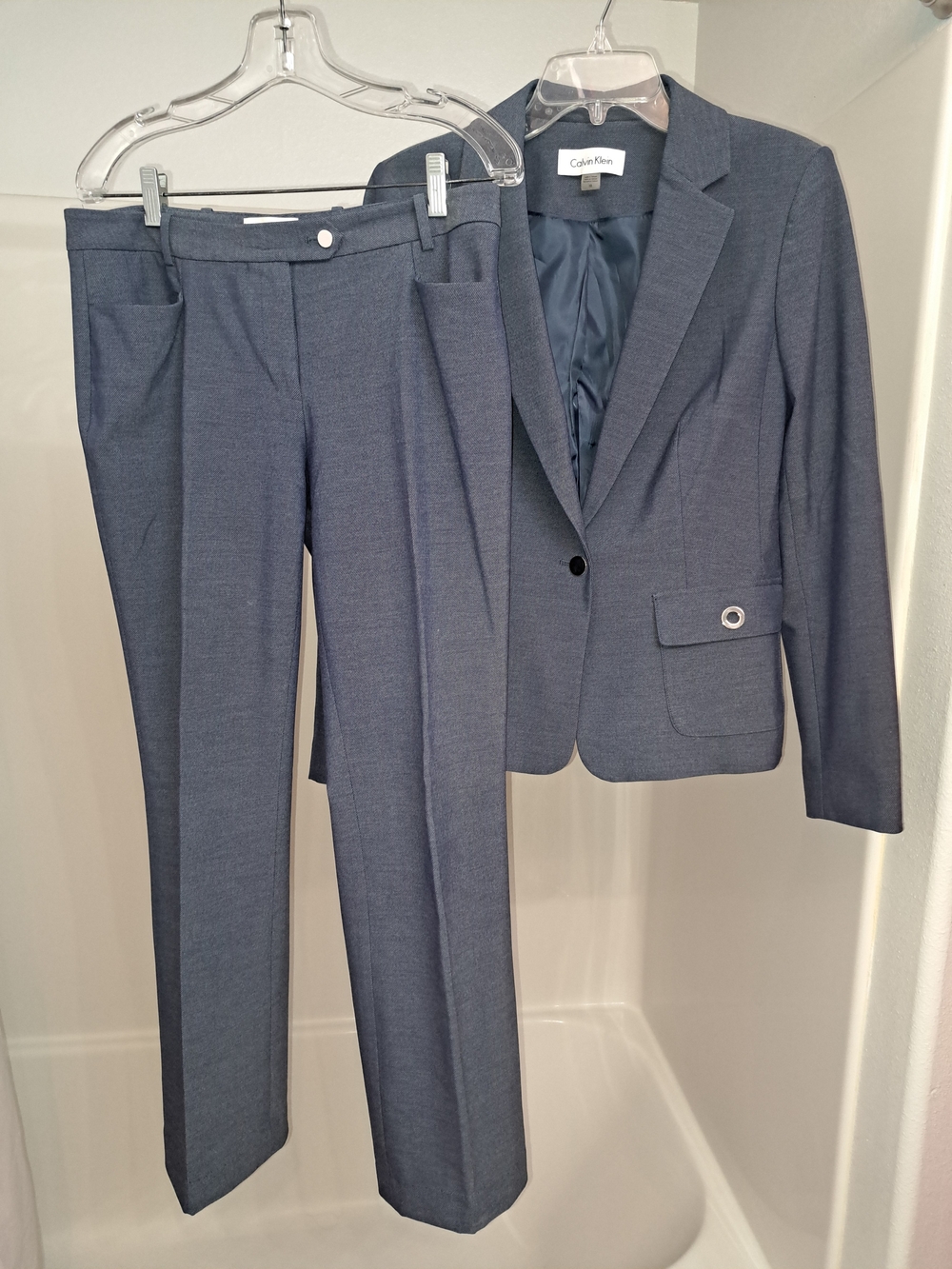 Calvin Klein Women's Slate Blue Pantsuit - Blazer & Trousers